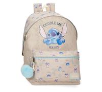 Disney Joumma Stitch Cuddle Me Happy Sac à dos scolaire beige 31 x 44 x 15 cm Polyester, Beige, Talla única, Sac à dos scolaire