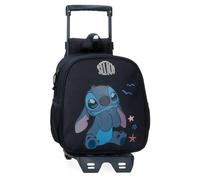 Joumma Disney Stitch Excited Sac à Dos préscolaire avec Chariot Noir 23 x 25 x 10 cm Polyester 5,25 L, Noir, Talla única, Sac à Dos préscolaire avec Chariot