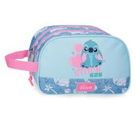 Joumma Disney Stitch Hearts Deux Compartiments Adaptable Bleu Trousse de Toilette 26x16x11 cm Polyester