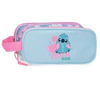 Joumma Disney Stitch Hearts Estuche Triple Bleu 22x10x9 cms Polyester
