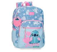 Joumma Disney Stitch Hearts Sac à Dos Scolaire 15" Bleu 30x38x12 cm Polyester 13.68L