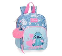 Joumma Disney Stitch Hearts Small Sac à Dos de Promenade Bleu 19x24x10 cm Polyester 4.56L