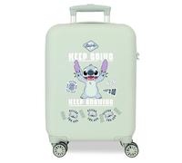 Disney Joumma Stitch Keep Going Valise Cabine Vert 33x50x20 cm Rigide 2.35 kgs Serrure à Combinaison Latérale ABS 2.35 kgs 33L Bagage à Main