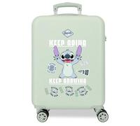 Joumma Disney Stitch Keep Going Valise de Cabine Verte 38 x 55 x 20 cm Rigide 2 kg Fermeture à Combinaison latérale ABS 2 kg 35 L Bagage à Main