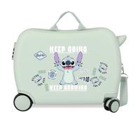 Joumma Disney Stitch Keep Going Valise pour Enfant Vert 50 x 38 x 20 cm Rigide 2,05 kg Fermeture à Combinaison latérale ABS 2,05 kg 34 L Bagage à Main
