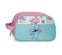 Joumma Disney Stitch Little Destruction Trousse Deux Compartiments Adaptable Vert Turquoise 26x16x11 cm PVC