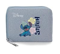 Joumma Disney Tiki Stitch Portefeuille avec Porte-Monnaie en Denim 12 x 9 x 2,5 cm PU et Polyester