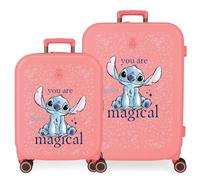 Joumma Disney You are Magical Jeu de valises Corail 55/70 cm Rigide 7,54 kg Fermeture TSA intégrée ABS 7,54 kg 116L Bagage à Main