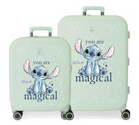 Joumma Disney You are Magical Jeu de valises Vertes 55/70 cm Rigide 7,54 kg Fermeture TSA intégrée ABS 7,54 kg 116L Bagage à Main