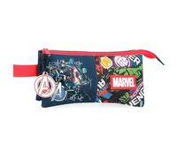 Joumma Marvel Avengers Legendary Trousse d'école, Trousse de Toilette, Taille idéale pour Transporter dans Le Sac à Dos., Bleu, Trousse Triple