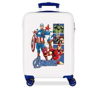 Joumma Marvel Avengers Power Squad Valise de Cabine Blanche 38 x 55 x 20 cm Rigide ABS Fermeture à Combinaison latérale 34 l 2,6 kg 4 Roues Doubles Bagage à Main