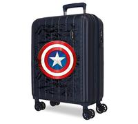 Joumma Marvel Captain America Valise Cabine Bleue 40x55x20 cm Rigide 2,8 kg Serrure TSA intégrée ABS 2,8 kg 37L Extensible Bagage Cabine