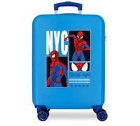Joumma Marvel Spider-Man Urban Hero Valise de Cabine Rigide en ABS avec Fermeture à Combinaison latérale 34 l 2,6 kg 4 Roues Doubles Bagage à Main Bleu 38 x 55 x 20 cm