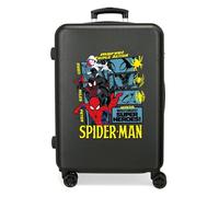 Joumma Marvel Spider-Man Urban Hero, Valise Moyenne Noire 46 x 65 x 23 cm Rigide ABS Fermeture à Combinaison latérale 56 l 3,1 kg 4 Roues Doubles Extensible
