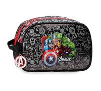 Joumma Marvel Team Avengers Trousse de Toilette Adaptable à Deux Compartiments Noir 26x16x11 cm PVC