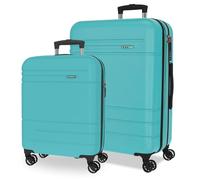 Joumma Movom Galaxy Set de Valises Bleu Turquoise 55/68 cm Rigide ABS Cadenas à Combinaison Intégré 111L 6.5kg 4 Doubles Roues Extensible Bagage à Main