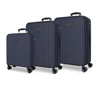 Joumma MOVOM Timber Ensemble de valises Marines 55/68/78 cm Rigide ABS Cadenas à Combinaison intégré 217L 11,1 kg 4 Roues Doubles Extensible Bagage à Main