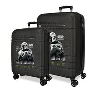 Joumma Star Wars His Name is Grogu Jeu de valises rigides en ABS avec Fermeture TSA 111L 6,5 kg 4 Roues Doubles Noir 55/68 cm