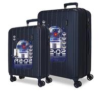 Joumma Star Wars R2D2 Set de valises Bleu 55/65 cm Rigide 6,8 kg Serrure TSA intégrée ABS 6,8 kg 109L Extensible Bagage Cabine
