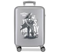 Joumma Star Wars The Mandalorian & Grogu Valise de Cabine Argent 38 x 55 x 20 cm Rigide ABS Fermeture à Combinaison latérale 35 L 2,5 kg 4 Roues Doubles Bagage à Main