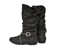 Jouncing Suede Sole Boot Step Women Latin Dance Boots Salsa Shoes Long Warm Up Line Shoes West Coast Swing Dance Boots, Noir , 39 1/3 EU