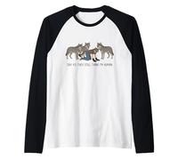 Jour 43 : Ils pensent Toujours Que Je suis Un être Humain, drôle, Therian Wolf Pack Manche Raglan