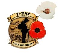 Jour D 80e Anniversaire Épinglette, D-Day 80e Anniversaire Épinglette - 1944-2024 Jour 80e Anniversaire Badge Épinglette 80e Journée D, en l'honneur du Sacrifice et de la Victoire, Collection Souvenir