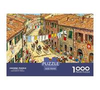 Jour de Course de l'essai Palio de Sienne Puzzle en Bois Imperméable DIY Puzzles De 1000 Pièces pour Adultes Cadeaux Impossible De Décoration pour La Maison