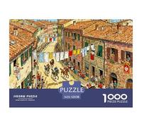 Jour de Course de l'essai Palio de Sienne Puzzle en Bois Imperméable DIY Puzzles De 1000 Pièces pour Adultes Cadeaux Défi Et Casse-tête De Décoration pour La Maison
