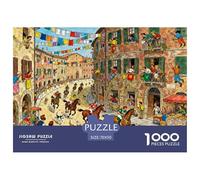 Jour de Course de l'essai Palio de Sienne Puzzle en Bois Imperméable Puzzles De 1000 Pièces pour Adultes Cadeaux Défi Et Casse-tête Jeux Éducatifs