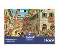 Jour de Course de l'essai Palio de Sienne Puzzle en Bois Imperméable Puzzles De 1000 Pièces pour Adultes Amusant Jeux Éducatifs