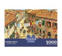 Jour de Course de l'essai Palio de Sienne Puzzle en Bois Imperméable Puzzles De 1000 Pièces pour Adultes Amusant De Décoration pour La Maison