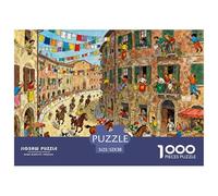 Jour de Course de l'essai Palio de Sienne Puzzle en Bois Imperméable Puzzles De 1000 Pièces pour Adultes Impossible Jeux De Stimulants