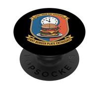 Jour de huit heures Fête du travail des amateurs de hamburgers PopSockets PopGrip Adhésif