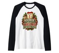 Jour de la décoration de Noël du 1er Novembre Manche Raglan