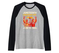 Jour de la Liberté, Mois de l'histoire des Noirs africains vintage du 17 juin Manche Raglan