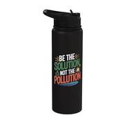 Jour de la Terre 2025 - Soyez la solution, pas la pollution Stainless Steel Insulated Water Bottle