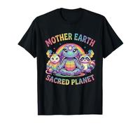 Jour de la Terre Mère Planète Sacrée Yoga Tortue Possum Raton Laveur T-Shirt
