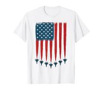 Jour de l'indépendance USA Flag Fighter Jets 4 juillet Patriotique T-Shirt