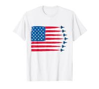 Jour de l'indépendance USA Flag Fighter Jets 4 juillet Patriotique T-Shirt