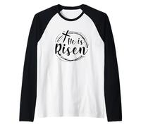 Jour de Pâques chrétien, il est ressuscité Jésus résurrection Manche Raglan