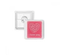 Jour de Saint Valentin I Love You Cœur Rose PBT Keycaps pour Clavier mécanique Blanc OEM sans Marquage d'impression R3 Multicolore