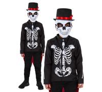Jour De The Dead Garçons Déguisement Senor Squelette Enfants Halloween + Masque