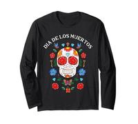 Jour des Morts Dia De Los Muertos Sugar Skull Halloween Manche Longue