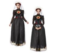 Jour Des Morts Mariée Sombre Dames Halloween Costume Fantaisie Deluxe Mexicain