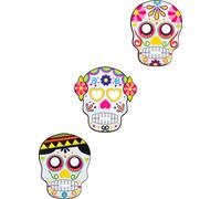 Jour des Morts Masques Halloween Set 3 pièces multicolores 17,5x22,5cm