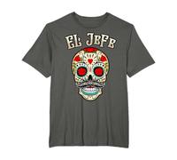 Jour des morts Mexique El Jefe Patron Mexicain Crâne Sucre T-Shirt