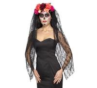 Jour Des Morts Serre-Tête Avec Roses Et Voile Costume D'Halloween