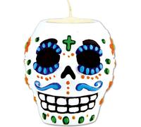 Jour des morts Sugar Skull Bougeoir multicolore