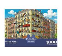 Jour du déménagement dans Un immeuble d'appartements à Madrid Puzzle en Bois Imperméable Puzzles De 1000 Pièces pour Adultes Amusant Jeux Éducatifs